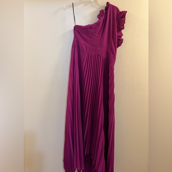 M. Boho Ruffle Trim One Shoulder Sleeveless Pleated Long Dress M. - Picture 8 of 16